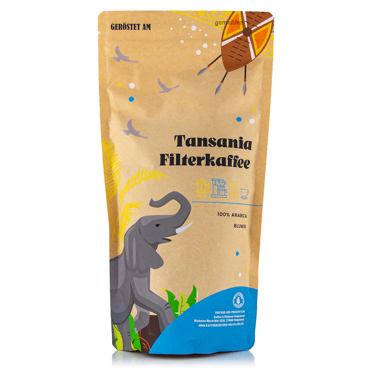 Helgoland Kaffeerösterrei, Filterkaffee "Tansania" Ganze Bohnen 250g
