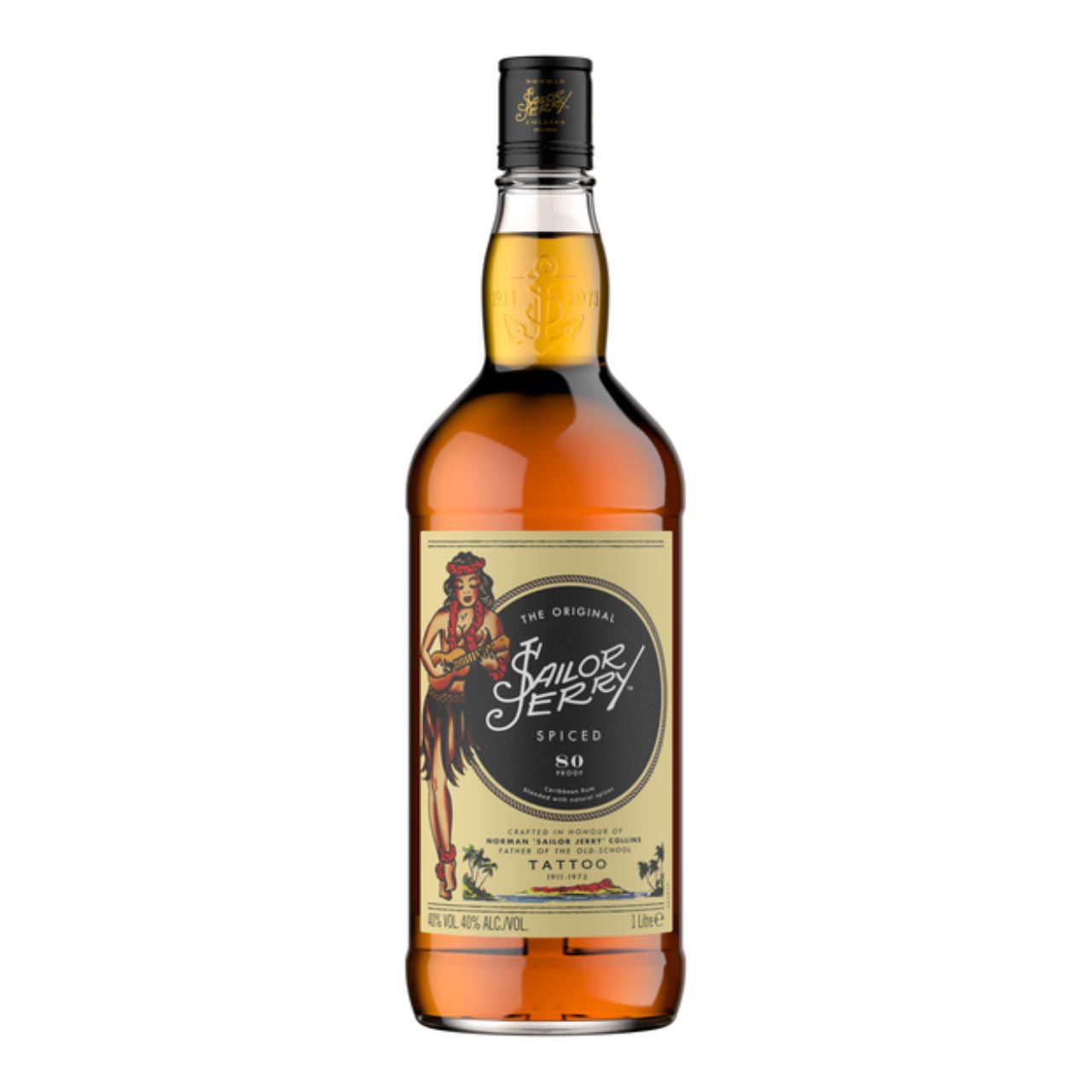 Sailor Jerry Spiced Rum 1 Liter 40%vol. Sailor Jerry Spiced Rum 1 Liter 40%vol.