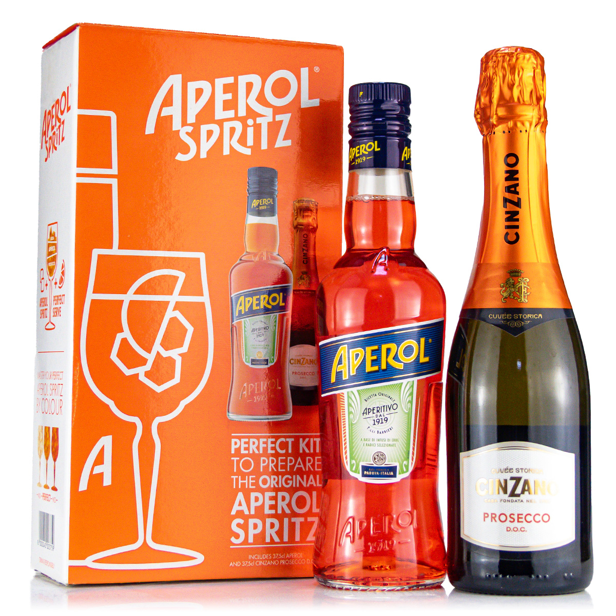 Aperol 11%vol. 0,35 Liter + Prosecco Cinzano 11%vol. 0,35 Liter