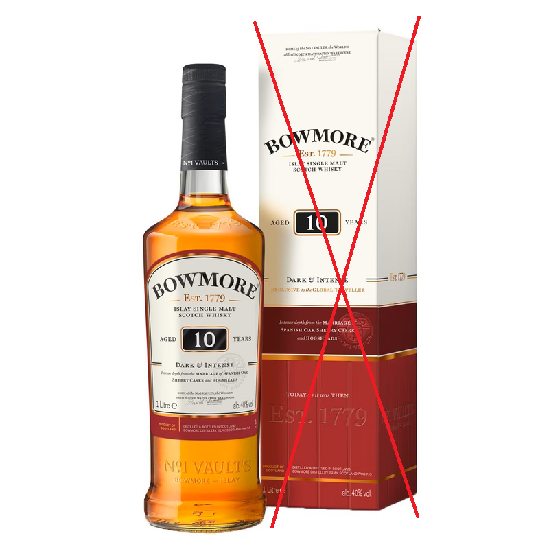 Bowmore 10 Years Dark and Intense 1 liter 40% vol.