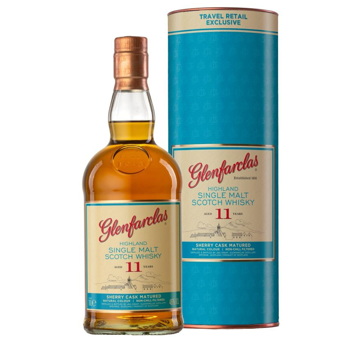 Glenfarclas 11 Years Single Malt Whisky 1 Liter 46%vol.