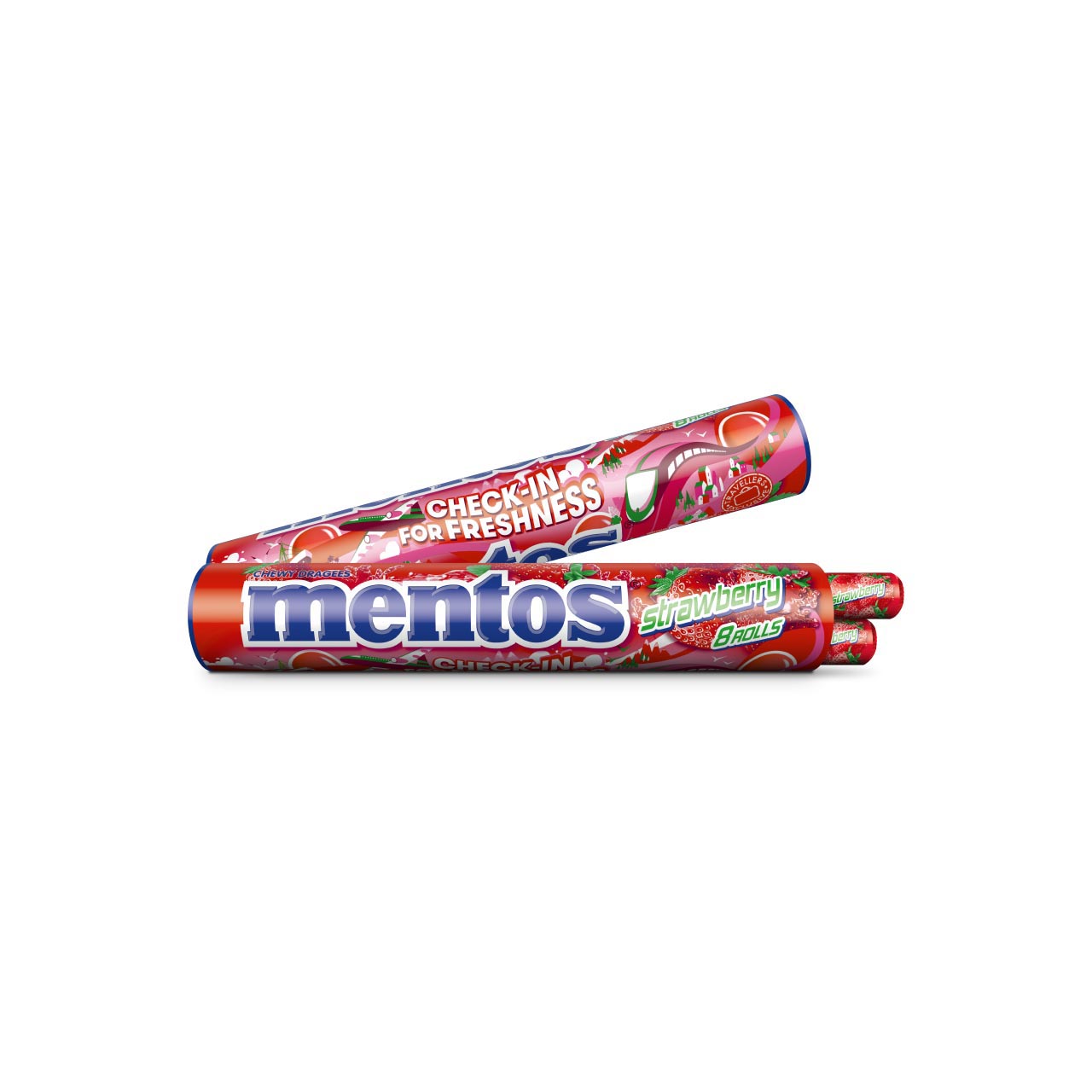 Mentos Jumboroll Strawberry 8x37g