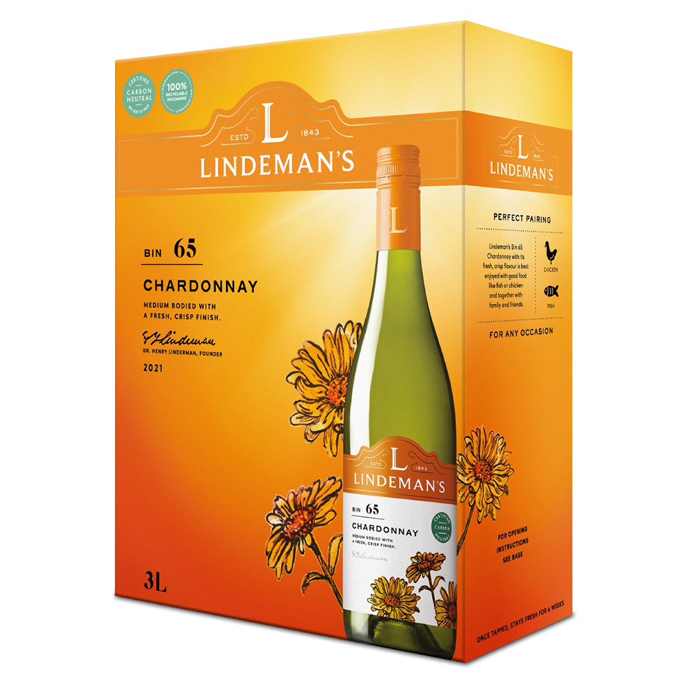 Lindemans Chardonnay dry, white (Bag in Box) 3 Liter 13,5%vol. Lindemans Chardonnay dry, white (Bag in Box) 3 Liter 13,5%vol.