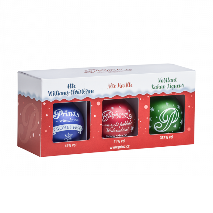 Prinz 3er Box Christbaumkugel 40%. 3x 0,04 Liter Prinz 3er Box Christbaumkugel 40%. 3x 0,04 Liter