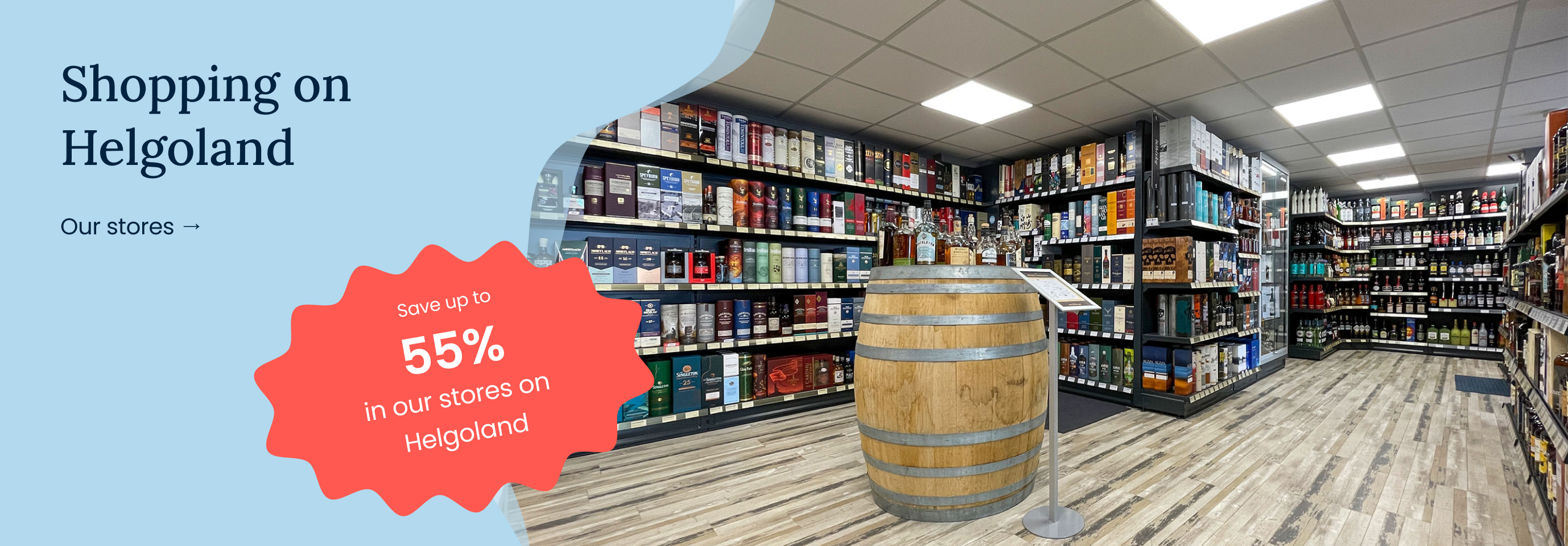 Banner zum Geschäft auf Helgoland