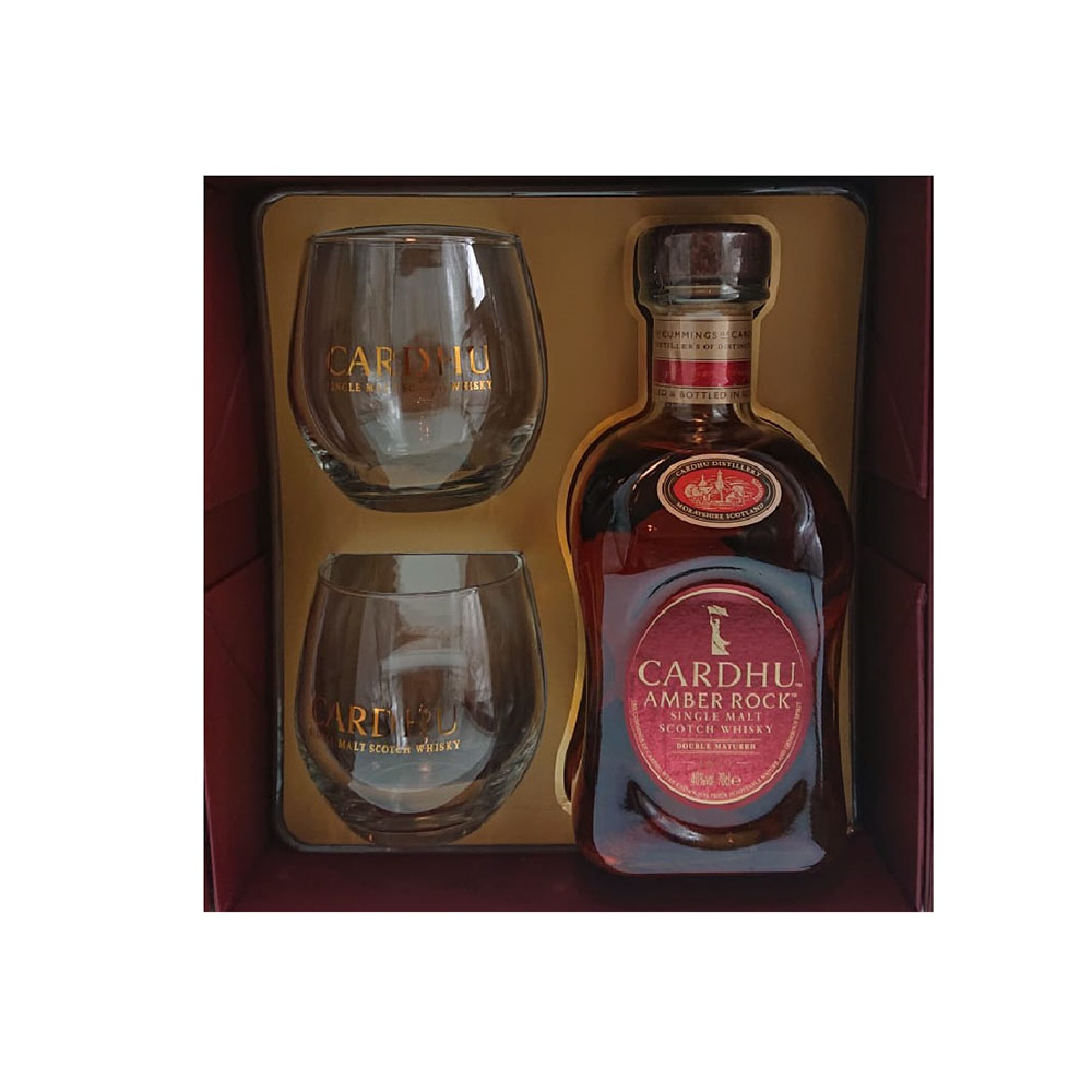 Cardhu Amber Rock + 2 glasses 0.7 liters 40% vol. Cardhu Amber Rock + 2 glasses 0.7 liters 40% vol.