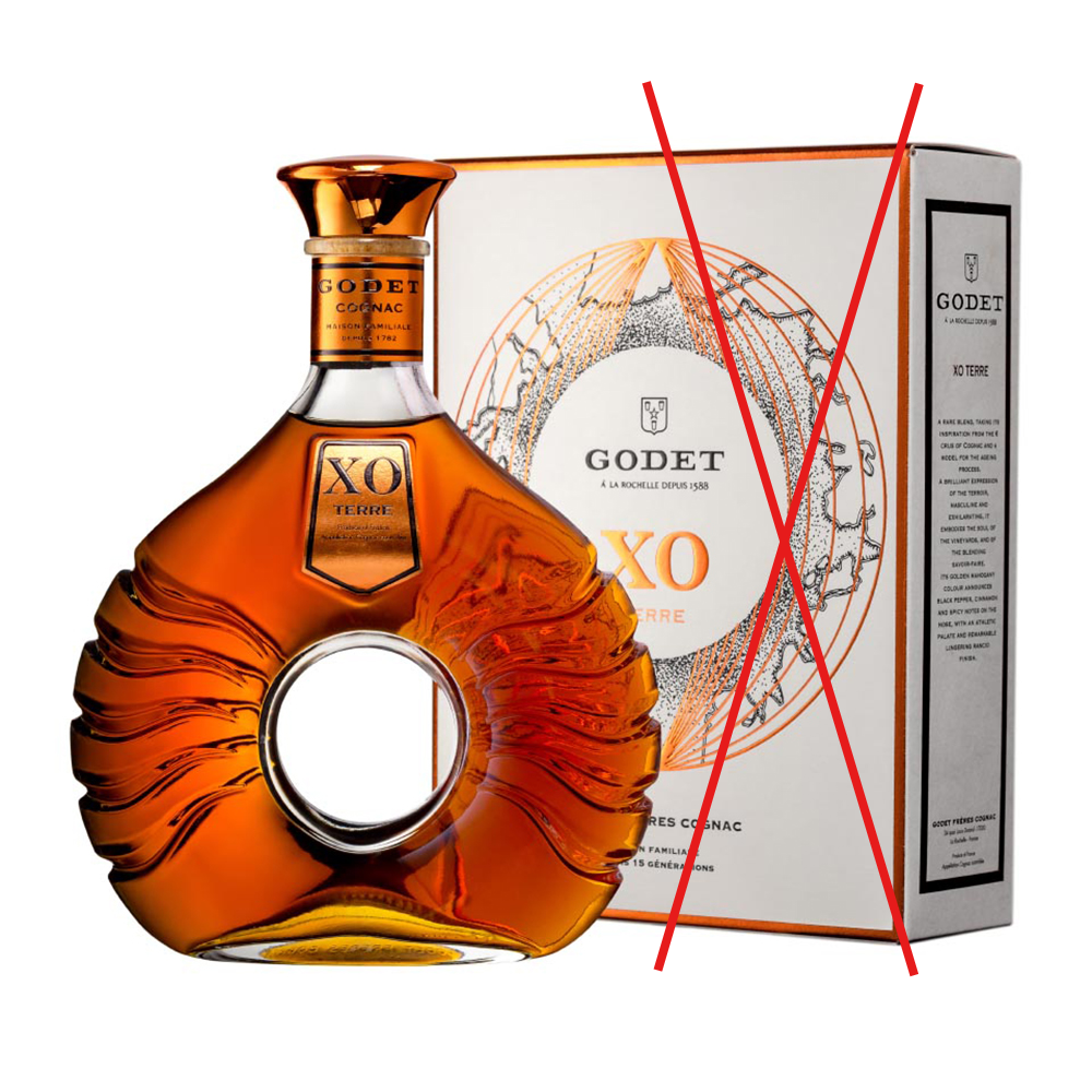 Sonderposten: Godet XO Terre 0,7 Liter 40%vol.