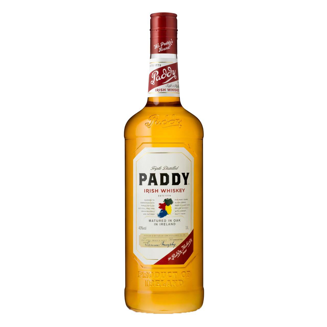 Paddy Old Irish 1 liter 40% vol. Paddy Old Irish 1 liter 40% vol.