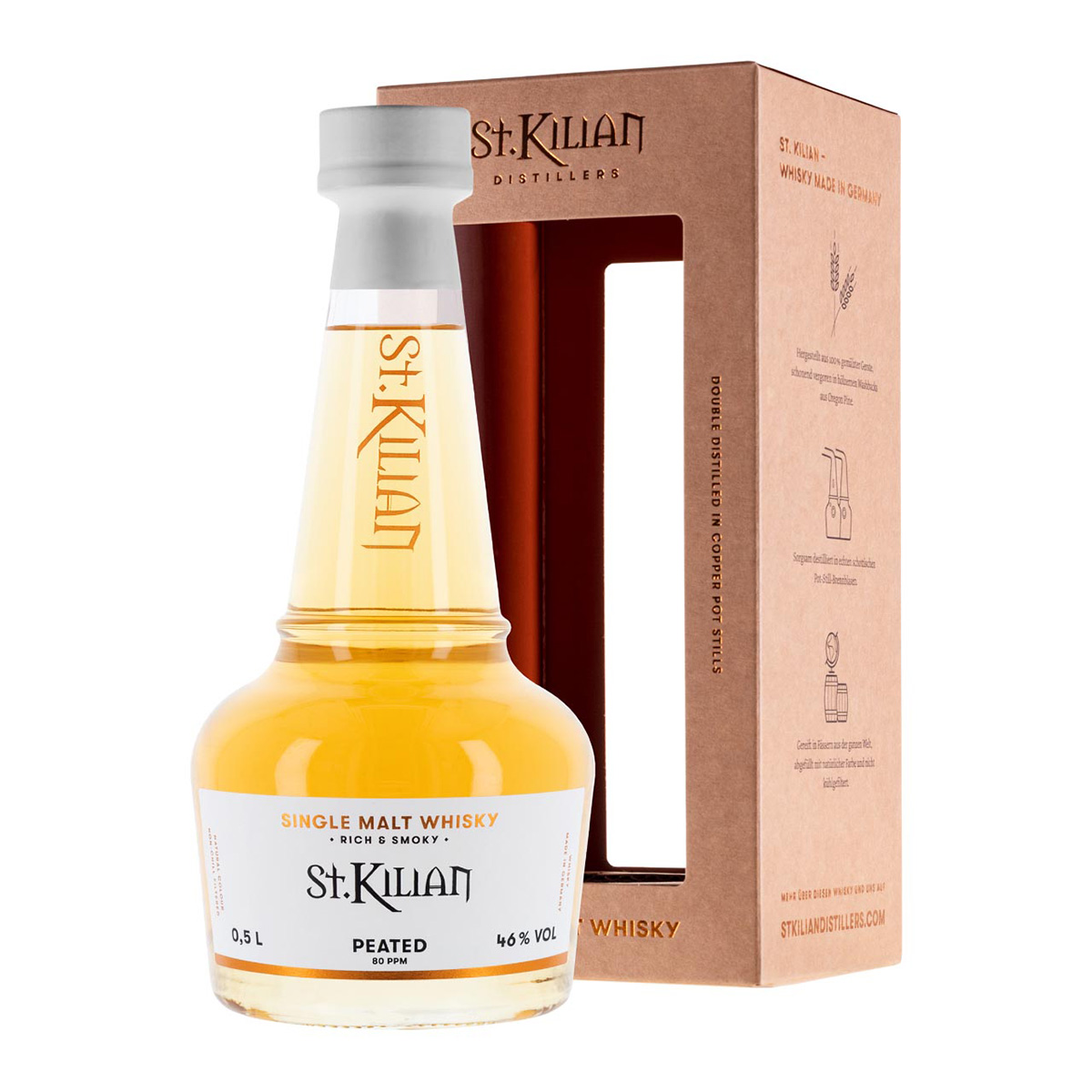 St. Kilian Peated Bavarian Single Malt Whisky 46%vol. 0.5Liter