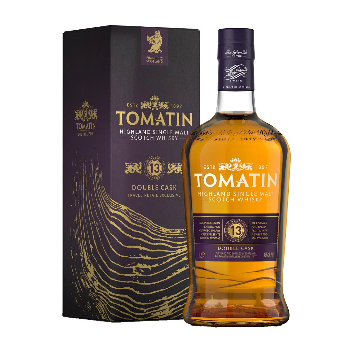Tomatin 13 Jahre  Double Cask 43%vol. 1 Liter