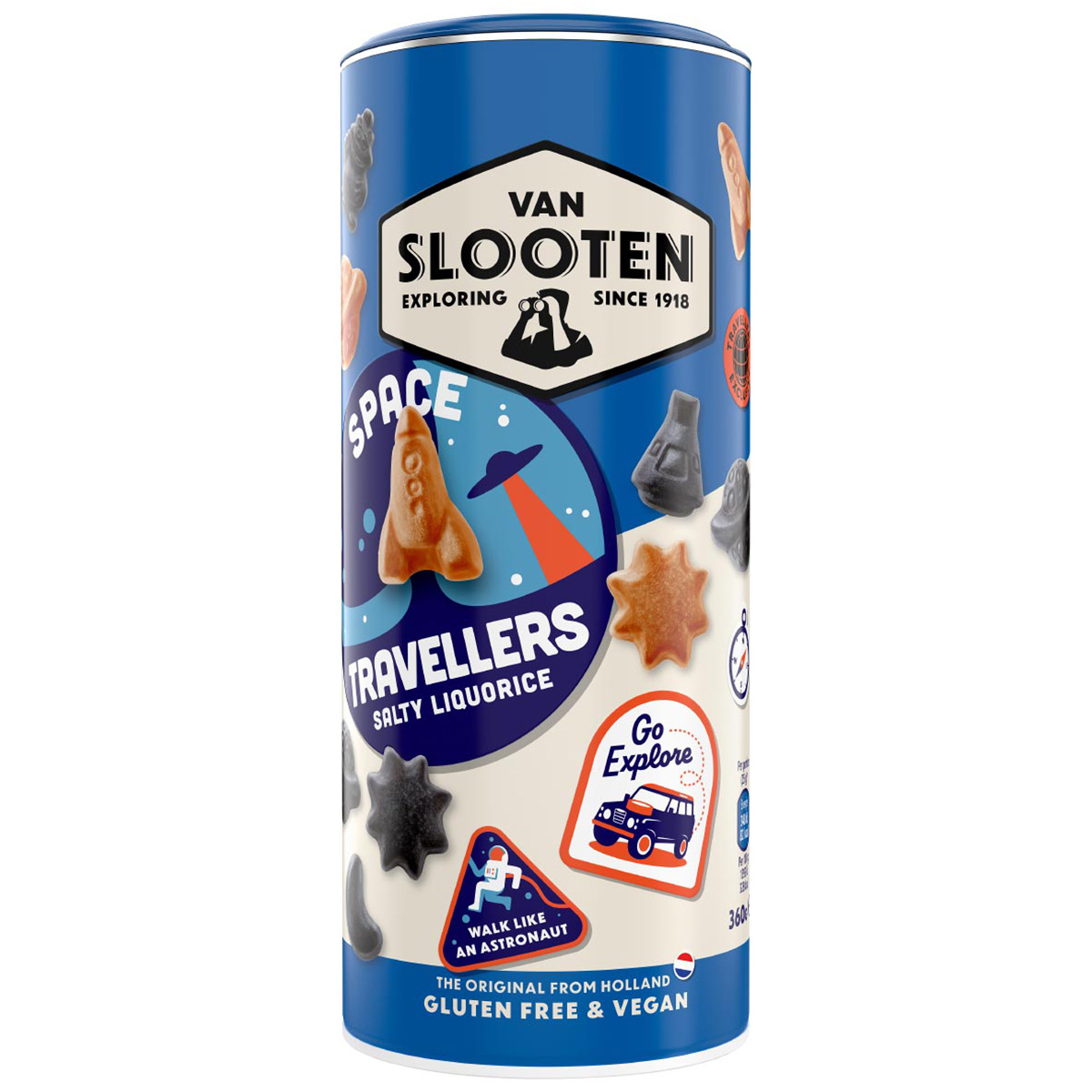 Van Slooten Space Travellers Vegan and Gluten Free - Salty Liquorice 360g