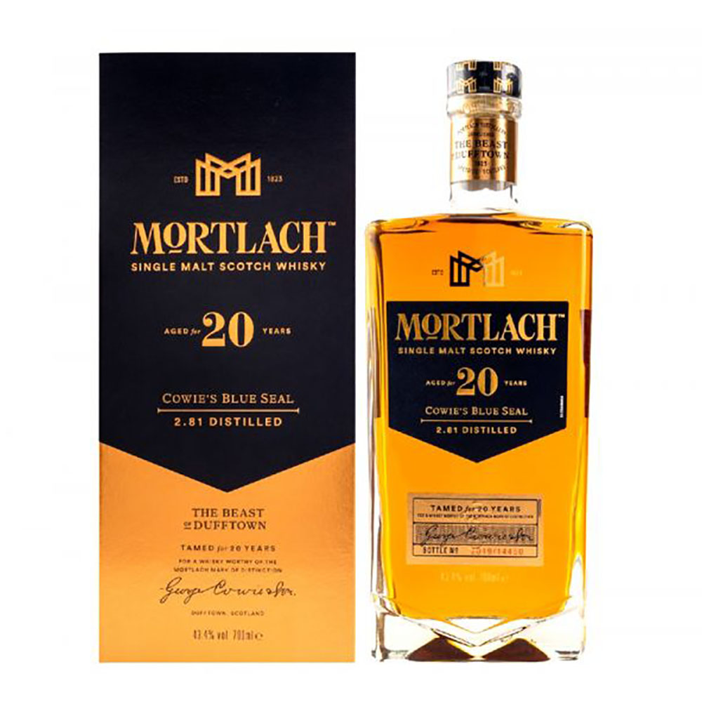 Mortlach 20 years old 0.7 liters 43.4% vol. Mortlach 20 years old 0.7 liters 43.4% vol.