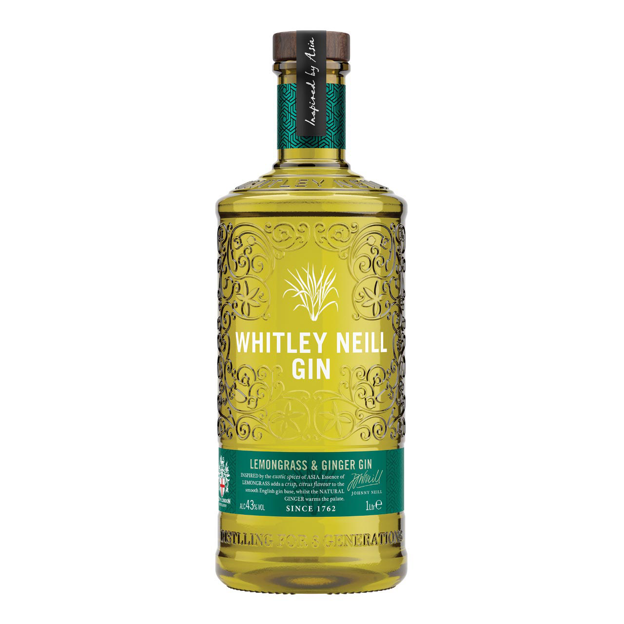 Whitley Neill Lemongrass & Ginger Gin 1 Liter 43%vol. Whitley Neill Lemongrass & Ginger Gin 1 Liter 43%vol.