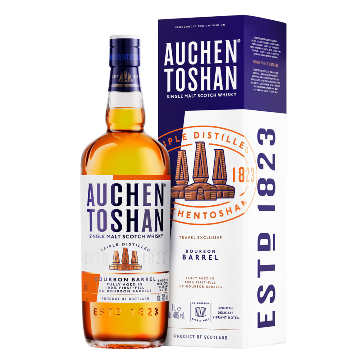 Auchentoshan Bourbon Barrel Single Malt Scotch Whisky 40% 1 Litre