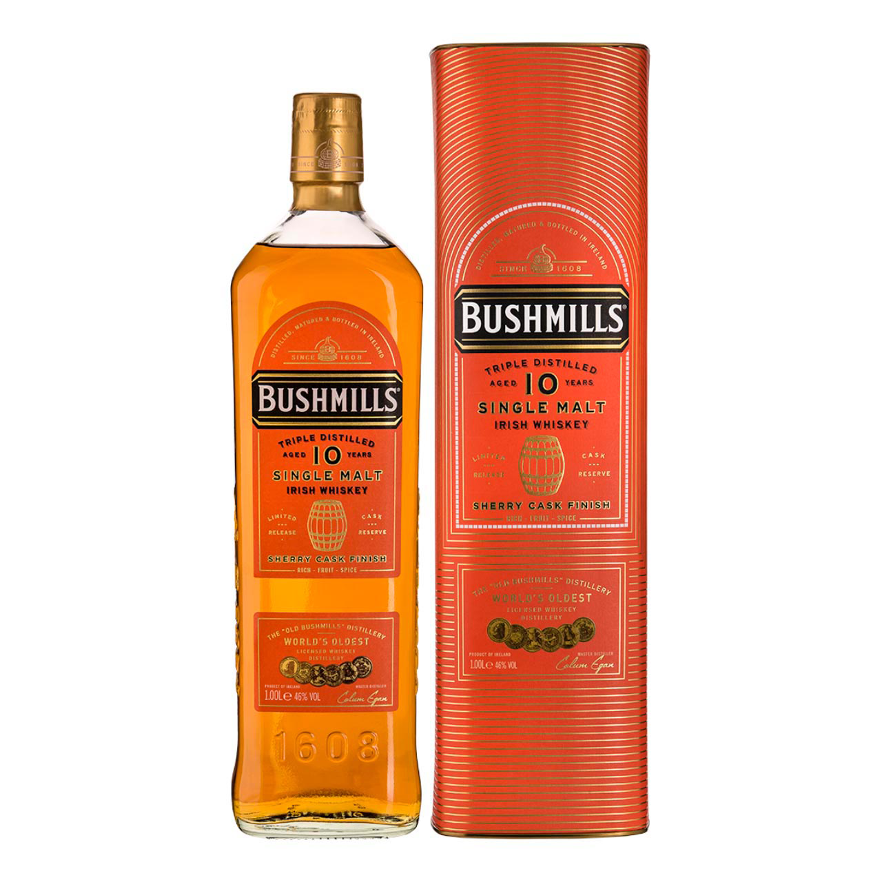 Bushmills 10 Year Old Sherry Cask 1 liter 46% vol. Bushmills 10 Year Old Sherry Cask 1 liter 46% vol.