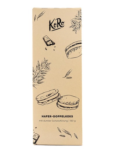 KoRo Oat Cookies with Dark Chocolate Cream Filling 180g