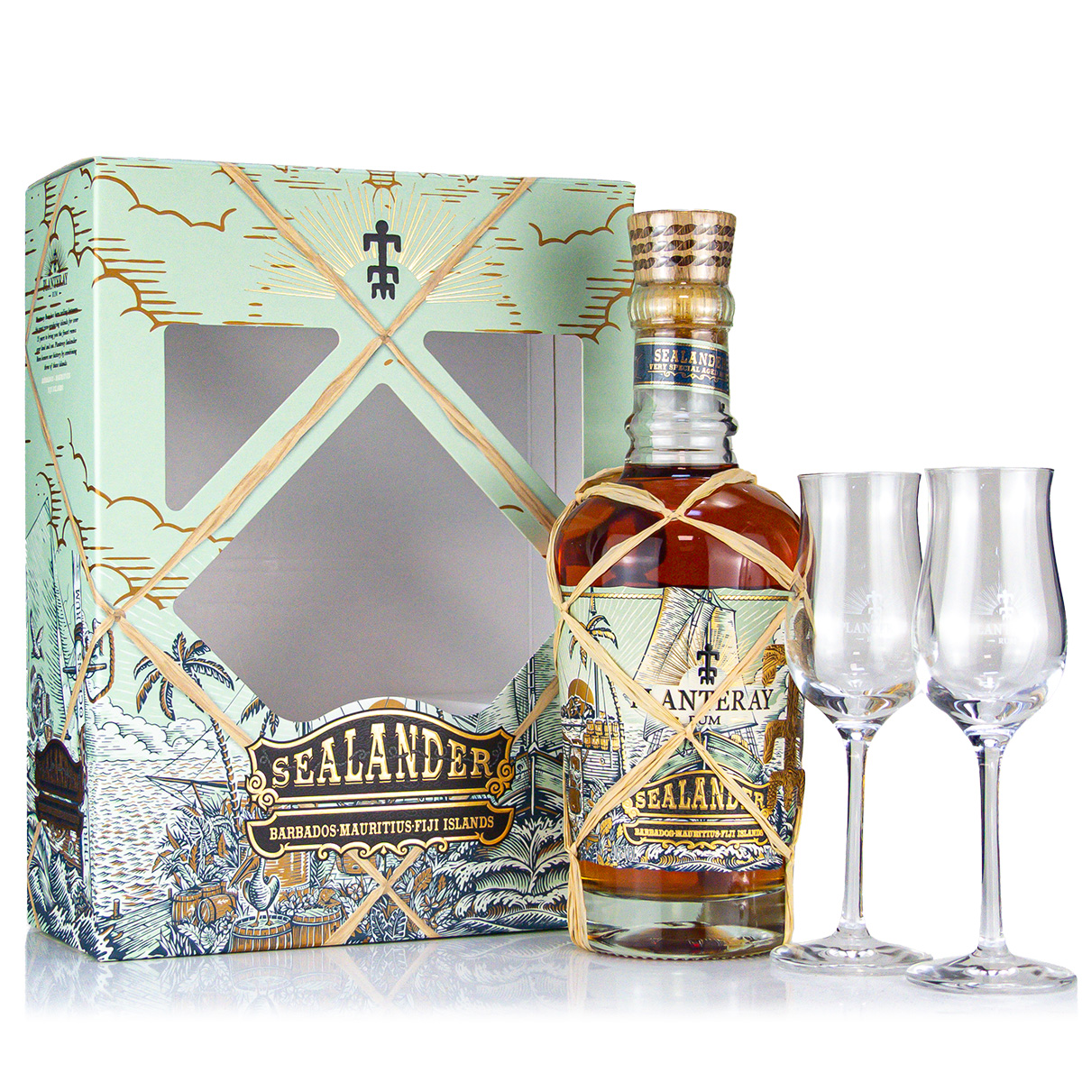 Planteray Sealander Set +2 Glasses 40%vol. 0,7 Liter