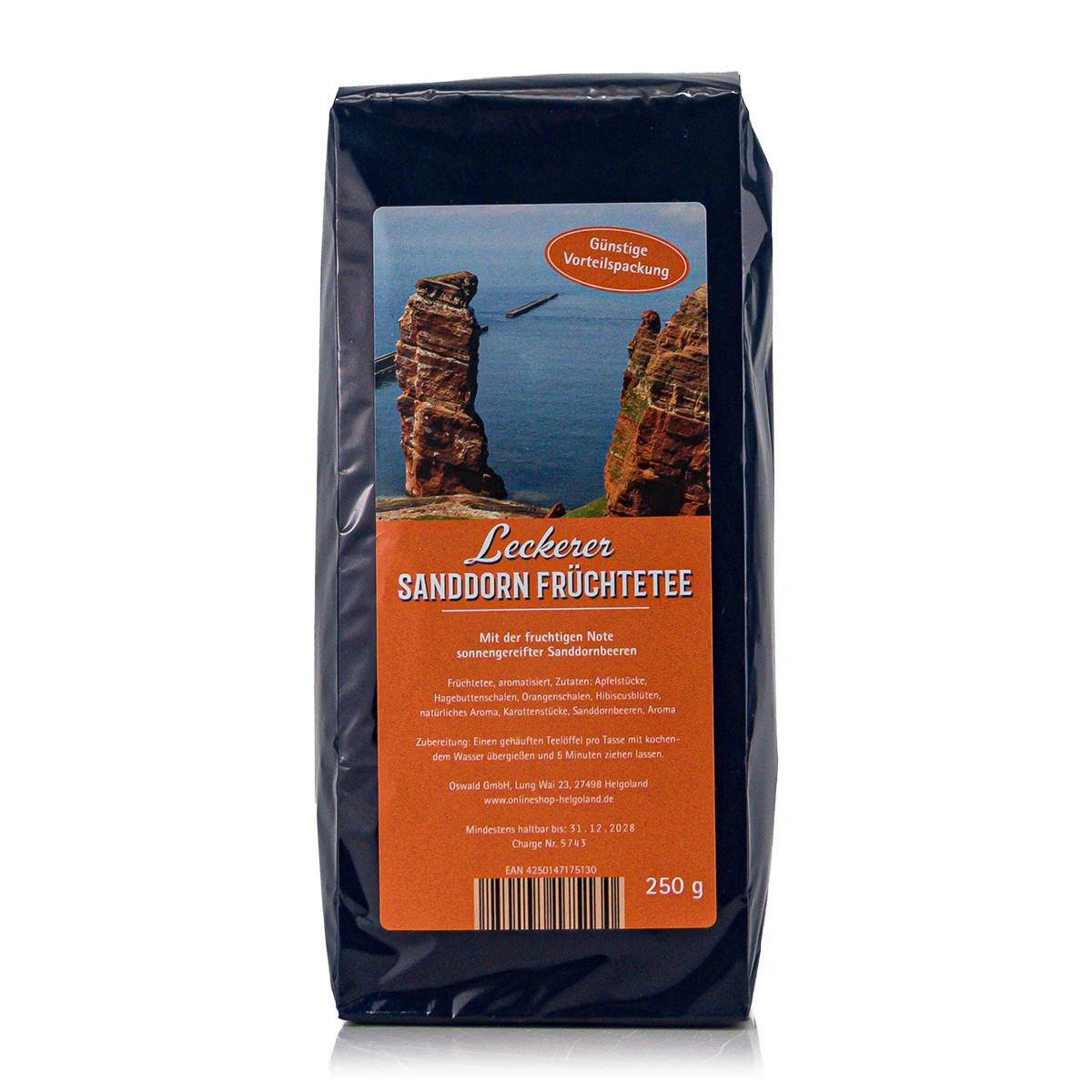 Helgoländer Sea buckthorn Fruit-Tea 250g Helgoländer Sea buckthorn Fruit-Tea 250g