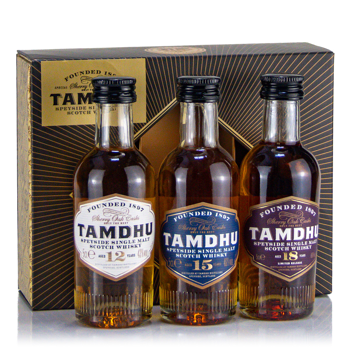 Tamdhu Tasting Set 12J.+15J.+18J. 45.3%vol  3x0.05Liter