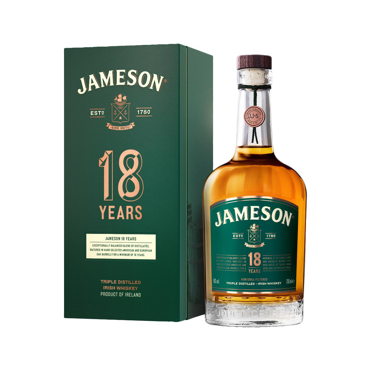 Jameson 18 Years 46%vol. 0,7 Liter Jameson 18 Years 46%vol. 0,7 Liter