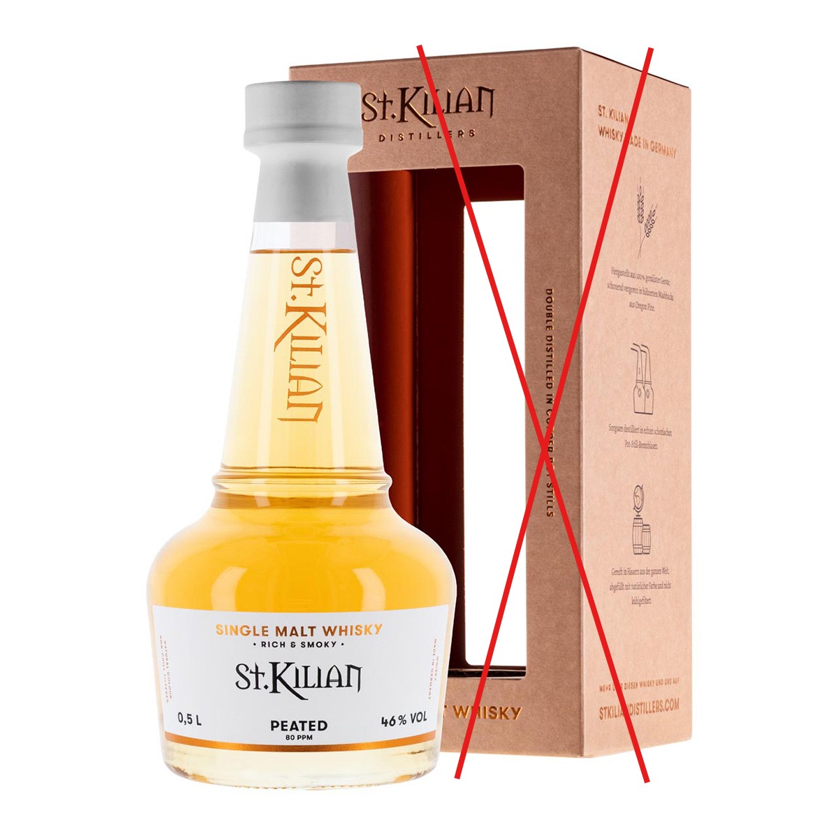 Sonderposten: St. Kilian Peated Bavarian Single Malt Whisky 46%vol. 0.5Liter