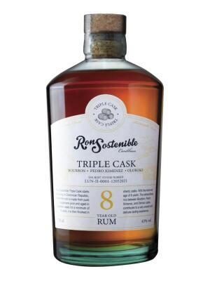 Ron Sostenible 8 Years Triple Cask 43%. 0,7 Liter