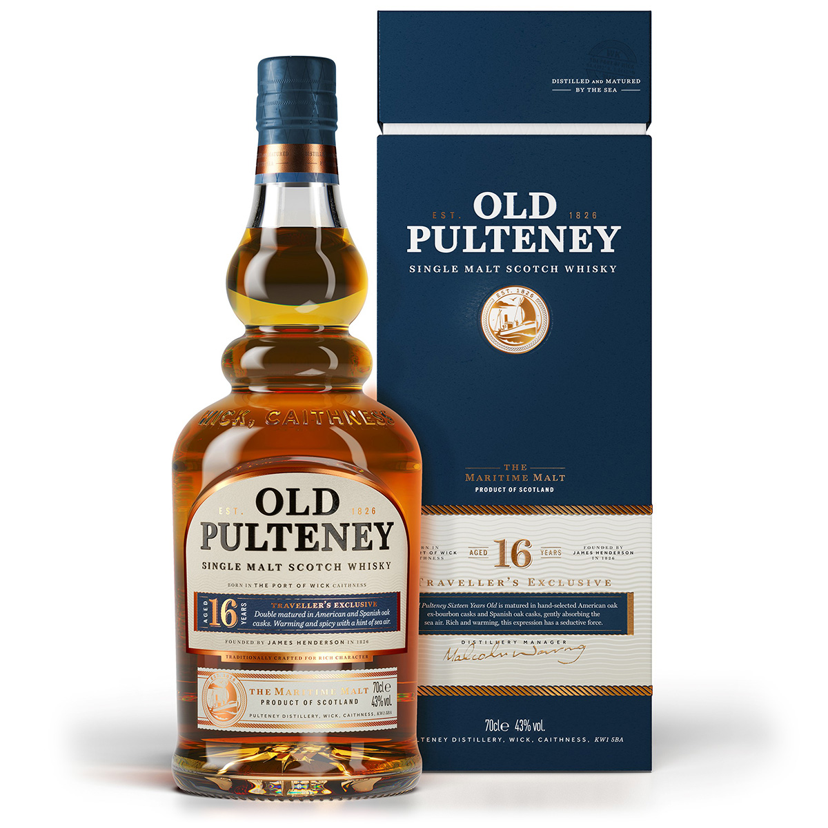 Old Pulteney 16 years old  Travel Retail 0.7 liters 43% vol.