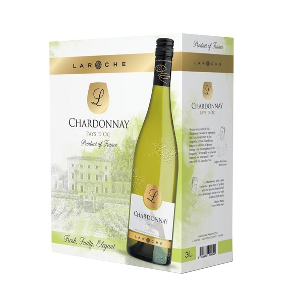 Laroche Chardonnay IGP dry white (Bag in Box) 3 Liter 13%vol. Laroche Chardonnay IGP dry white (Bag in Box) 3 Liter 13%vol.