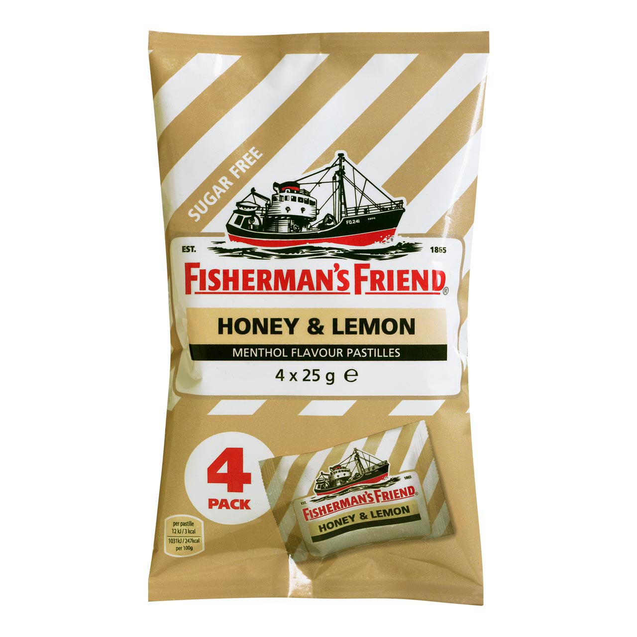 Fisherman's Friend Honey & Lemon Zuckerfrei 4x25g