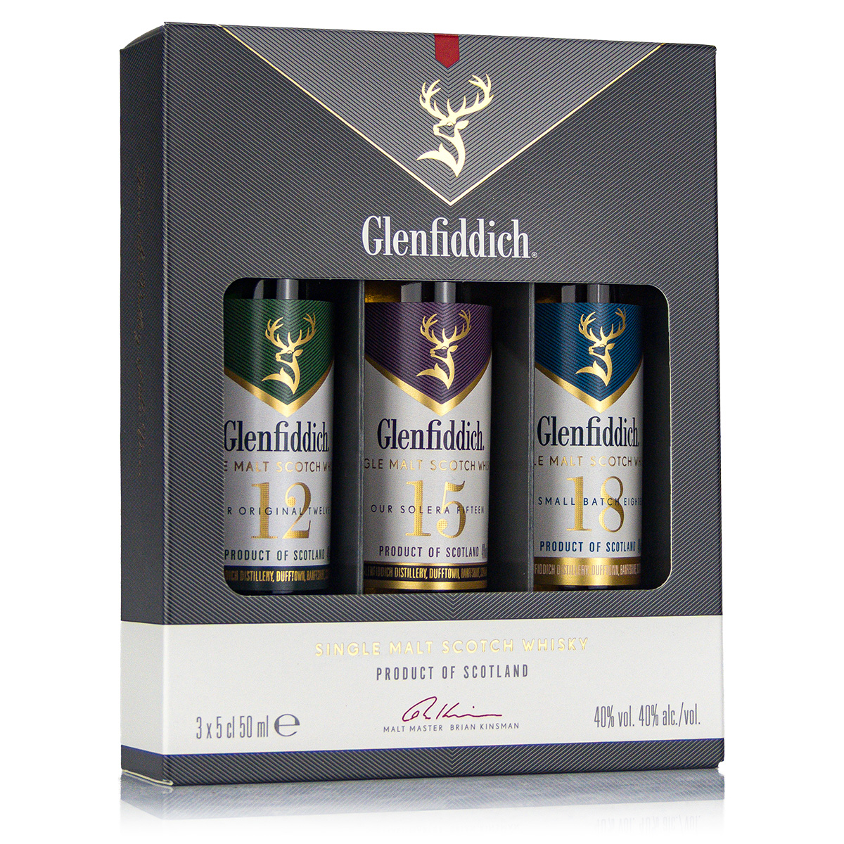 Glenfiddich Tasting Pack 12,15,18 Jahre 40% 0.15Liter