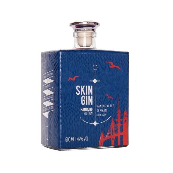 Skin Gin Dry Gin  Hamburg Edition Blue 42%vol. 0,5 Liter