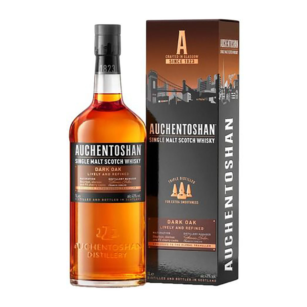 Auchentoshan Dark Oak Triple distilled 1 liter 43% vol. Auchentoshan Dark Oak Triple distilled 1 liter 43% vol.