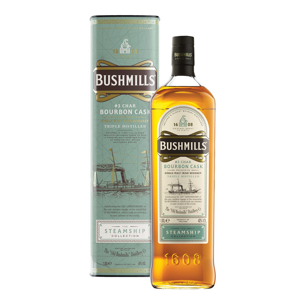 Bushmills Steamship Bourbon Cask 1 Liter 40%vol. Bushmills Steamship Bourbon Cask 1 Liter 40%vol.