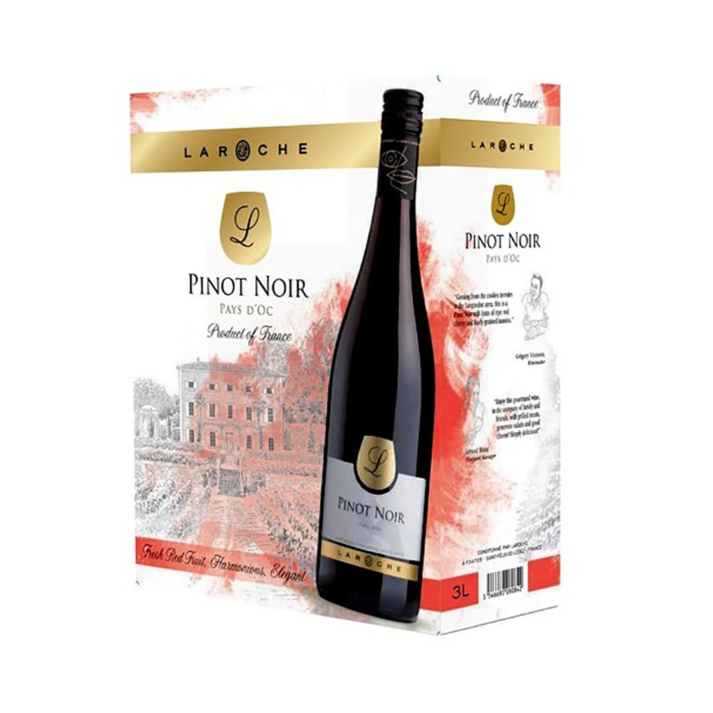 Laroche Pinot Noir IGP dry, red (Bag in Box) 3 Liter 12,5%vol. Laroche Pinot Noir IGP dry, red (Bag in Box) 3 Liter 12,5%vol.