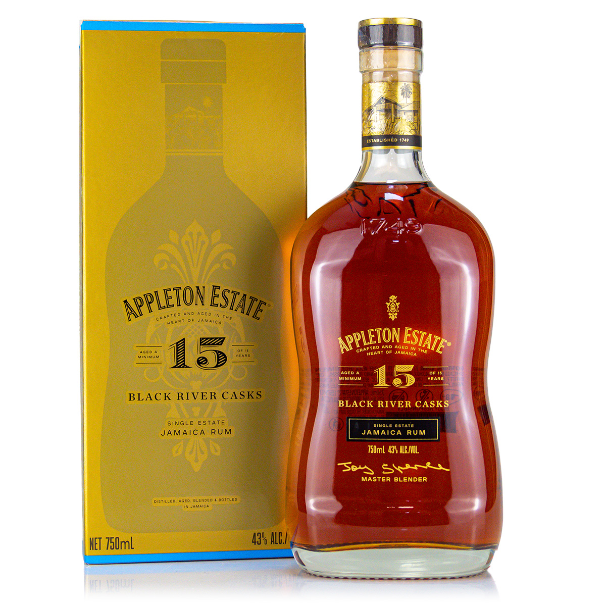 Appleton Estate 15 Years Old Black River Cask,  Jamaica Rum 43%vol. 0,7 Liter