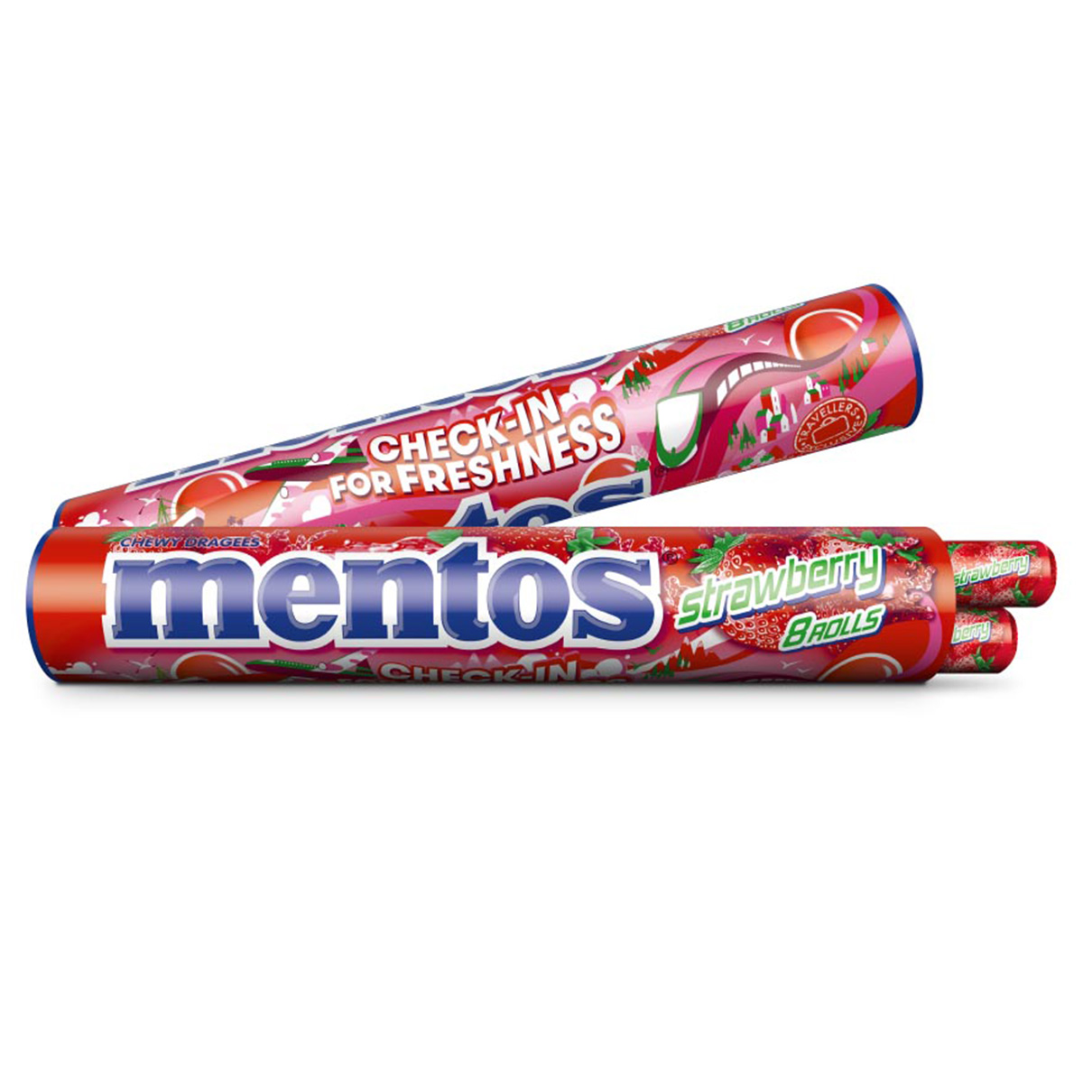 Mentos Jumboroll Strawberry 8x37g