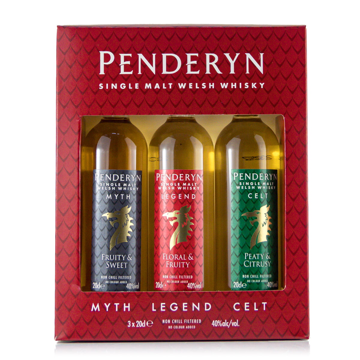 Penderyn Dragon Range Giftpack  3x 0,2 Liter 40%vol.