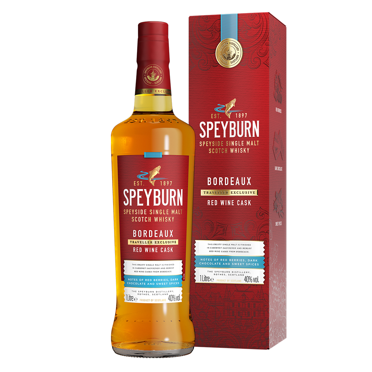 Speyburn Bordeaux Red Wine Cask Speyside Single Malt Scotch Whisky 40%vol. 1Liter