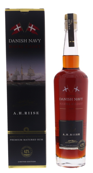 A.H. Riise Royal Danish Navy Rum Naval Cadet 42%vol. 0,7 Liter A.H. Riise Royal Danish Navy Rum Naval Cadet 42%vol. 0,7 Liter
