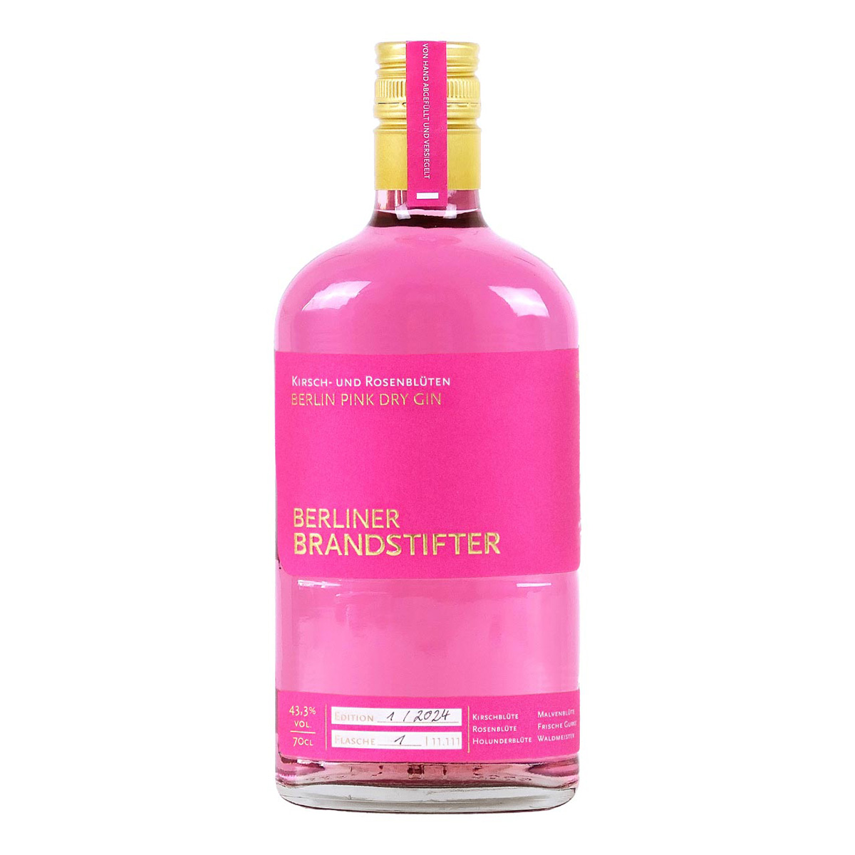 Berliner Brandstifter Pink Gin 43,3%vol. 0,7 Liter