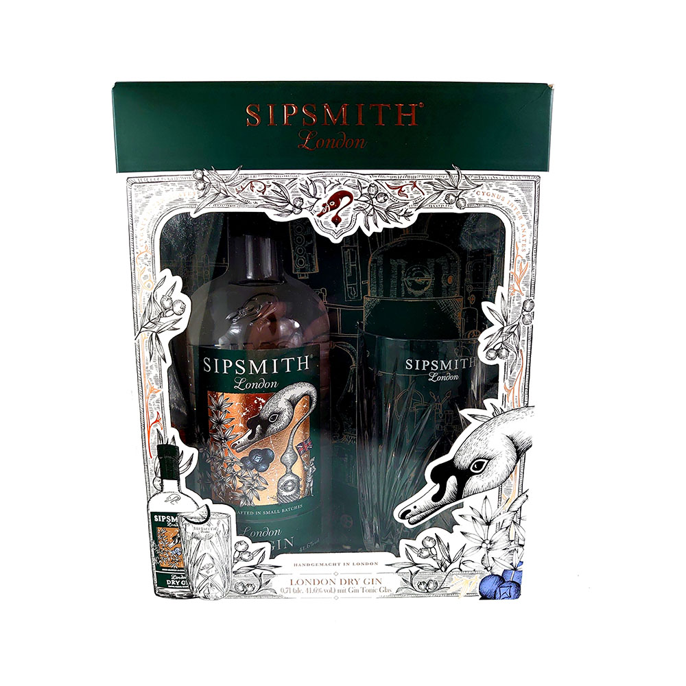 Sipsmith London Dry Gin Set + Glas 0,7 Liter 41,6%vol.