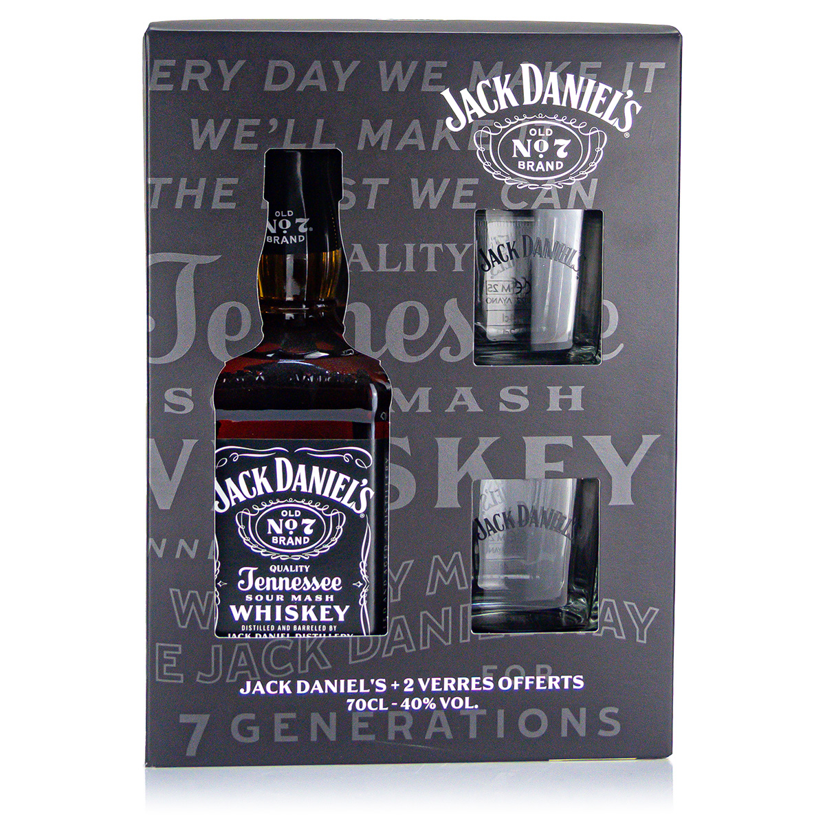 Jack Daniels 40%vol. 0,7 Liter + 2 glasses Edition 2024