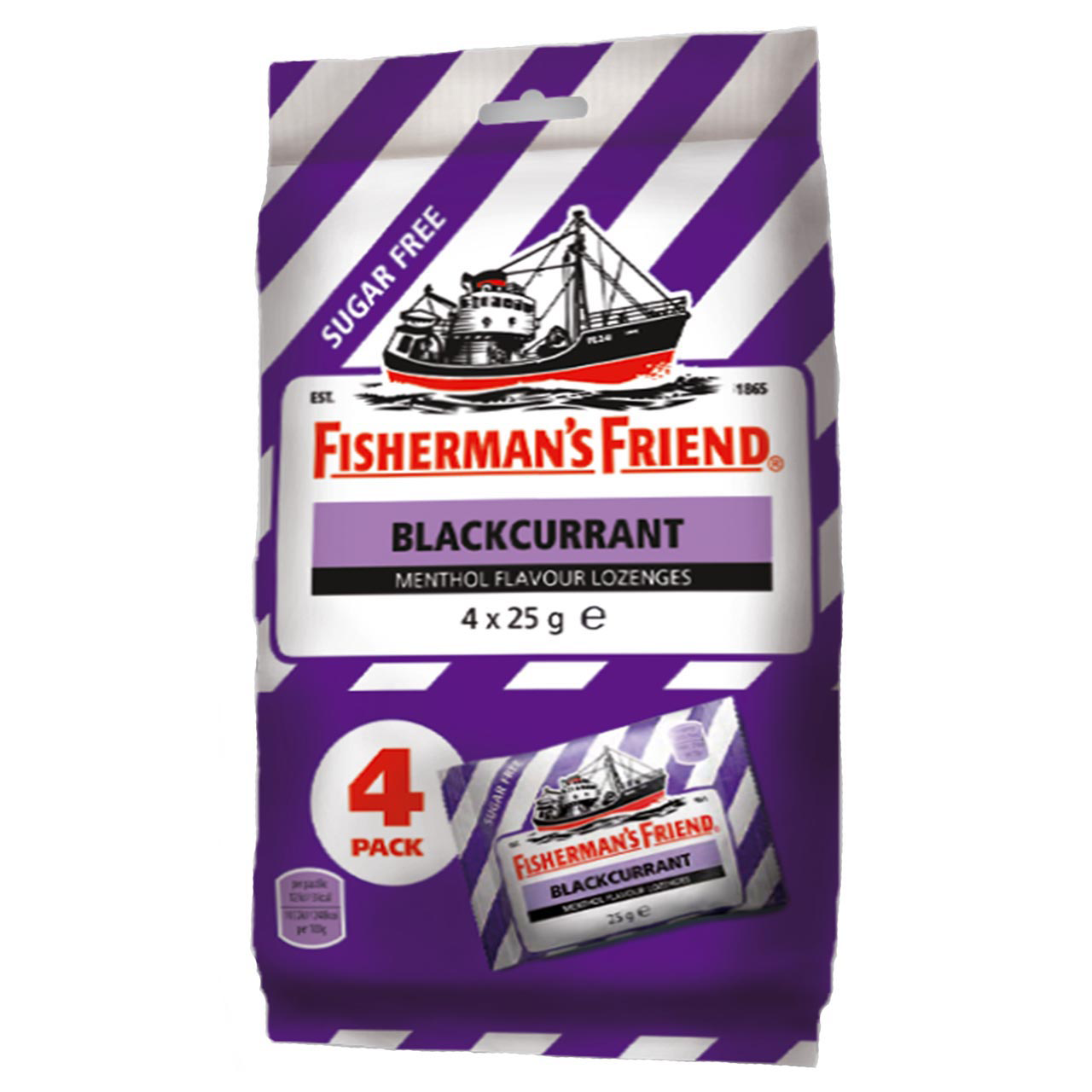 Fisherman's Friend Blackcurrant 4x25g Fisherman's Friend Blackcurrant 4x25g