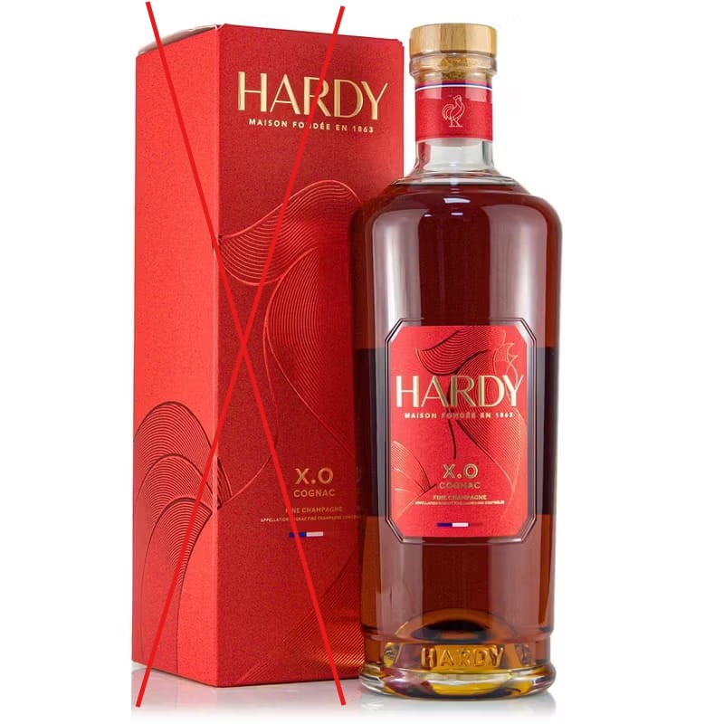 Special item: Hardy X.O. Cognac Fine Champagne 1 Liter 40%vol.