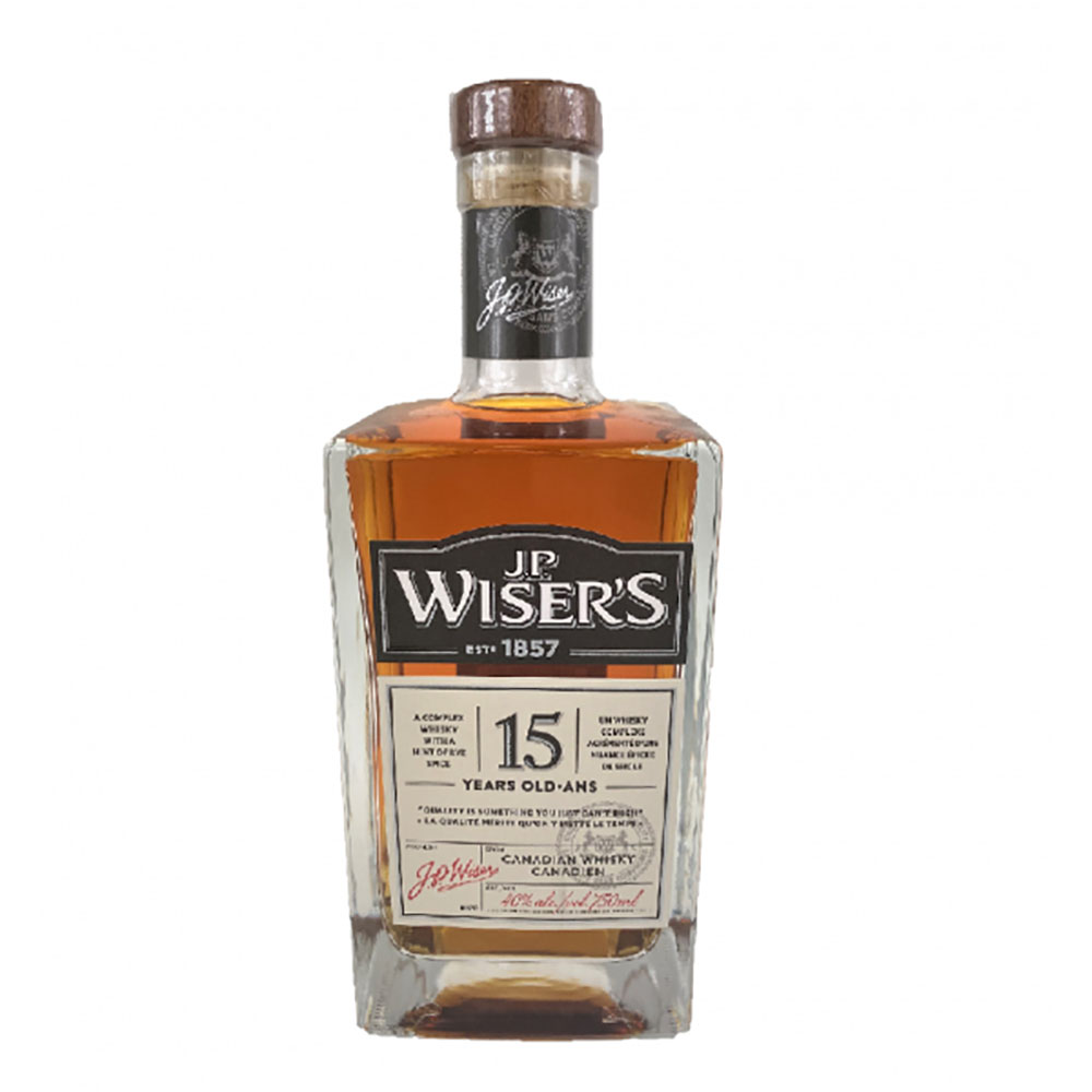 J.P. Wisers 15 Years Canadian 40% vol. 0.75 liters