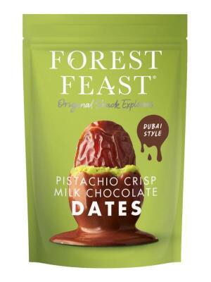 Forest Feast Milk Chocolate Pistachio Date 120g