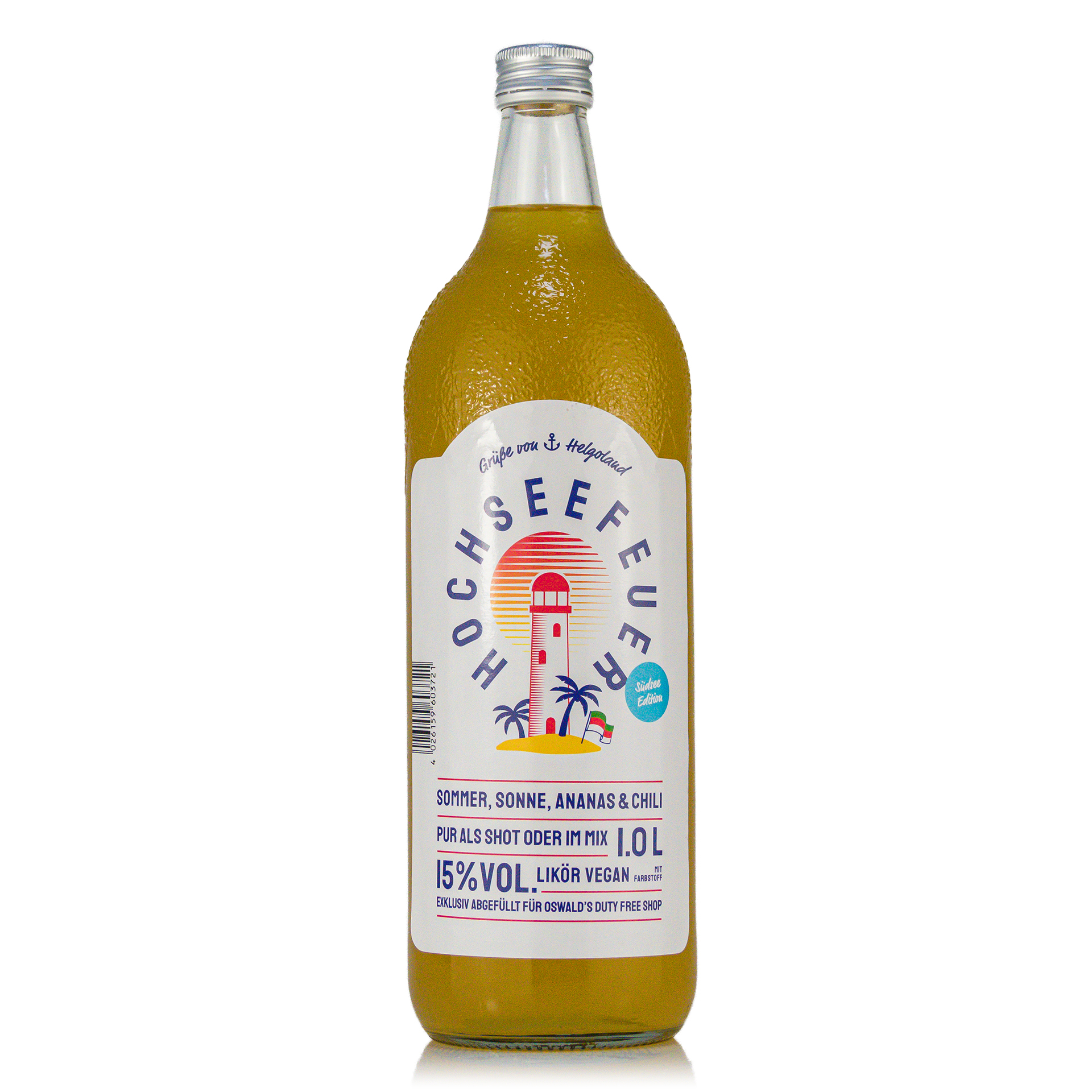 Hochseefeuer Südsee Pineapple & Chili 15%vol. 1 Liter Hochseefeuer Südsee Pineapple & Chili 15%vol. 1 Liter