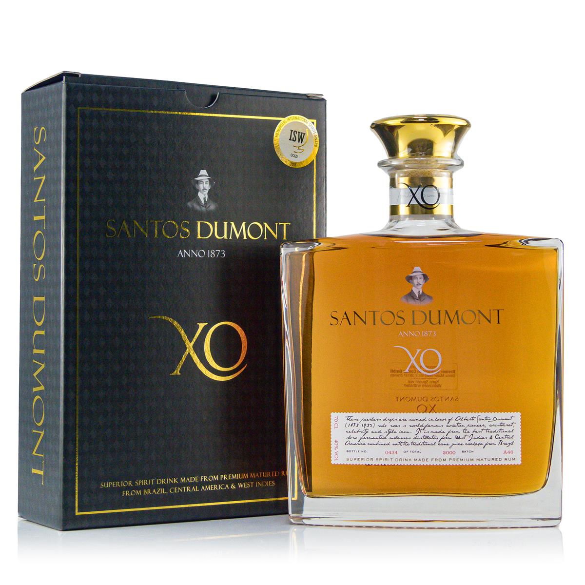 Santos Dumont XO Rum 40%.  0,7 Liter Santos Dumont XO Rum 40%.  0,7 Liter