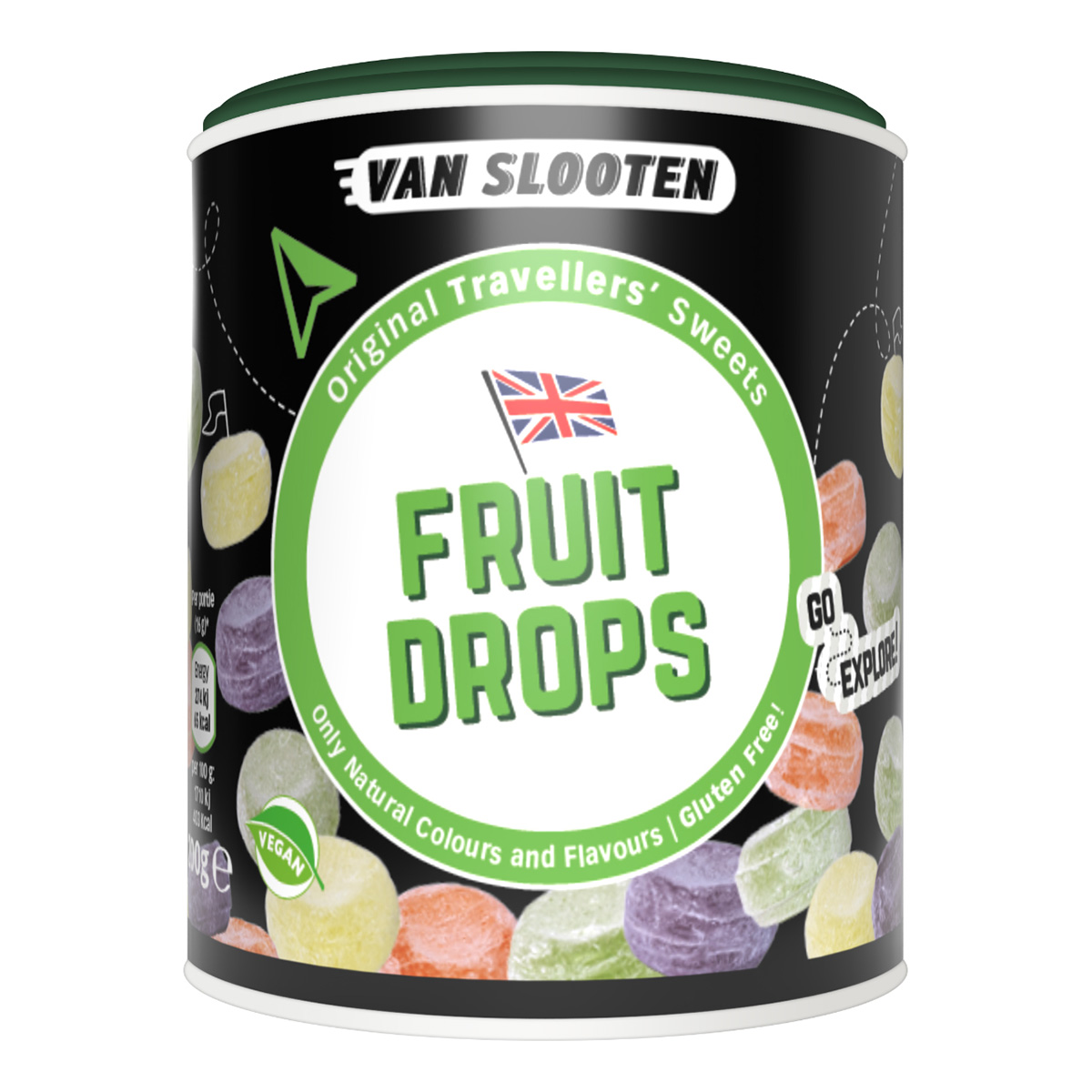 Van Slooten Fruit Drops Vegan 200g