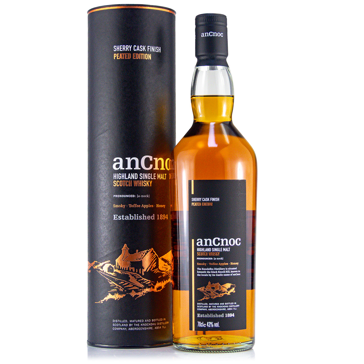 AnCnoc Sherry Cask Peated 43%vol. 0,7 Liter